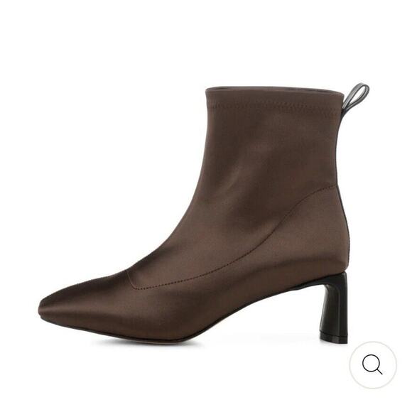 Shoe The Bear Arlo Bootie Brown Satin Square Toed size 10/41 - Picture 1 of 10